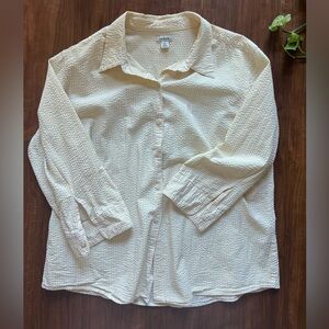 L.L. Bean Cream Lightweight Seersucker Shirt